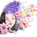 Portret dziewczynki z kwiatami